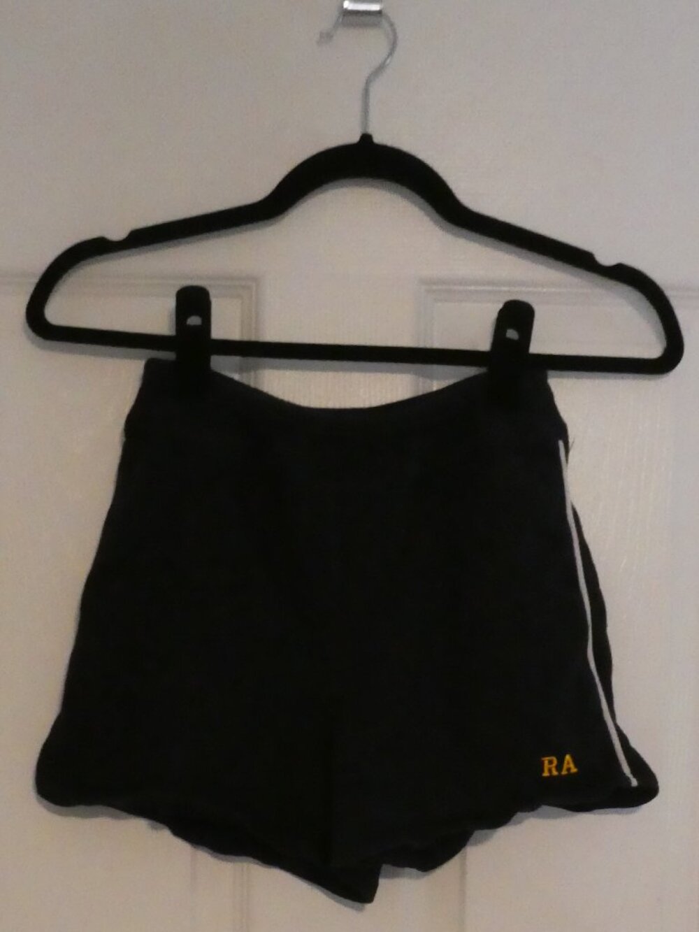 Vintage ROOTS Made In Canada RA Dark Navy Blue Exercise Shorts - size 12 youth